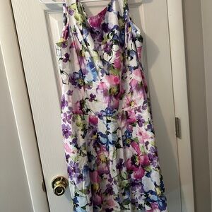 American Living Floral Sleepless Shift Dress Back Zipper Size 16